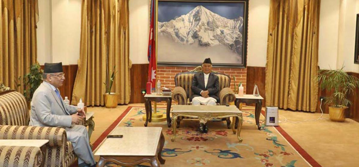अमेरिका र चीन भ्रमणबारे प्रधानमन्त्रीद्वारा राष्ट्रपतिलाई ‘ब्रिफिङ’