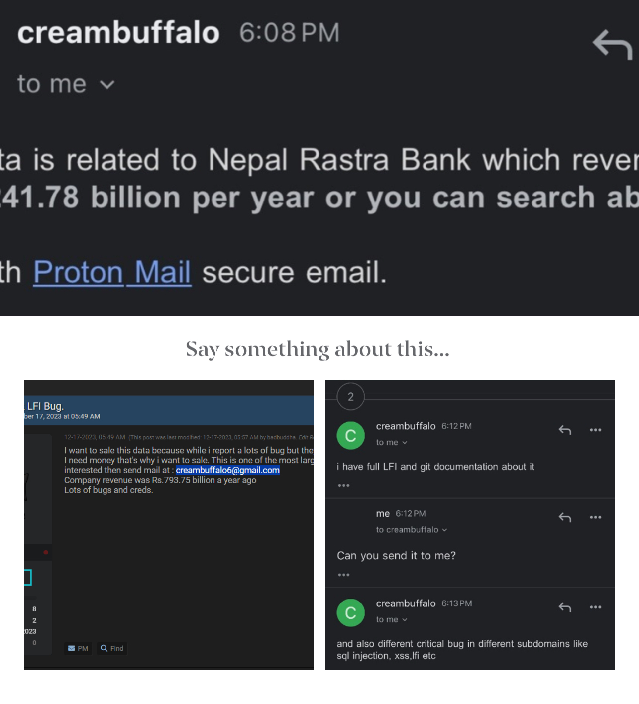 राष्ट्र बैंकको सिस्टम ह्याक गरी सोर्स कोड कब्जामा लिएको ह्याकरको दाबी, डेटा बेच्ने तयारी !